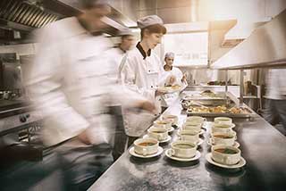 Busy Kitchen Staff